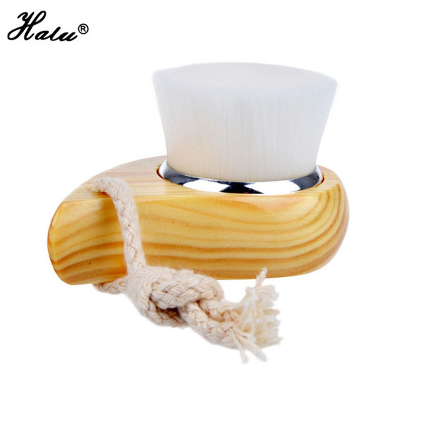 HaLu Wooden Horn Facial Cleansing Brush Deep Pore Clean Wash Face Comma Brush Soft Fiber cleansing beauty tool