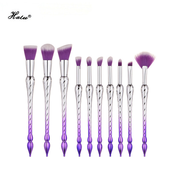 Halu 10Pcs Castle Tower Brushes Unicorn Makeup Brushes Set Professional Soft Makeup Foundation Brush Face Shadows Make Up Tool