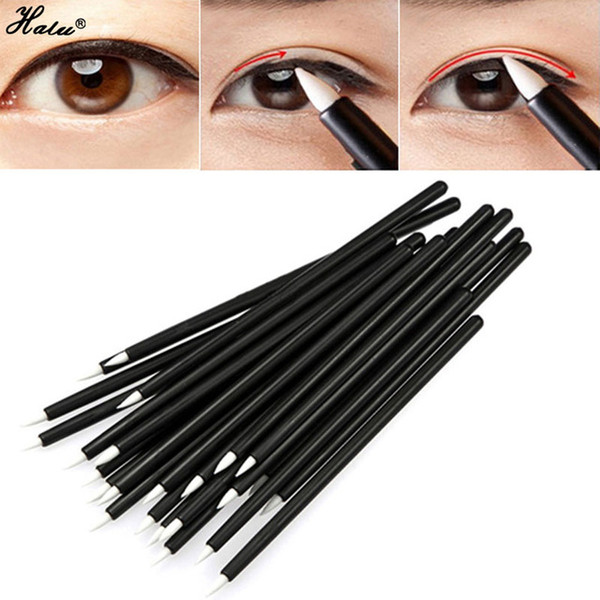 Halu 50Pcs Disposable Eyeliner Liquid Wand Applicator Brush Beauty Professional Make Up Brushes Cosmetic Makeup Tool