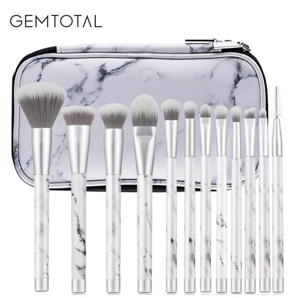 Makeup Brushes Set 12pcs Face Foundation Powder Brush Professional Makeup Concealer Blush Eyebrow Eye Shadow Make Up Brush Set with Bag