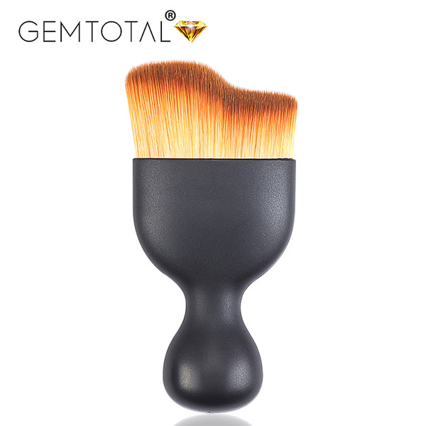 Foundation Makeup Brush, Large Face Brush Curved Powder Blending Brush, Unique Angled Foundation Brush Shadow Contour, Soft Bristle Neck Bru