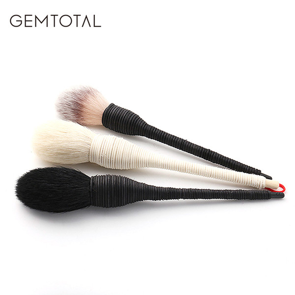 1 Pc Profesional Flat Goat Wool Rattan Makeup Brush Cosmetic Blush Powder Foundation Make Up Beauty Brushes