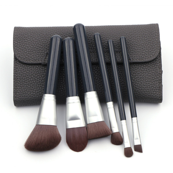 New 6 PCS Professional Bamboo Makeup Brushes Set Eye Shadow pincel maquiagem Foundation Blusher make up brushes with case