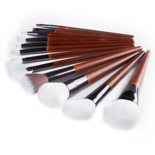 12-Pieces Professional Makeup Brushes Set with Organizer Bag,Walnut Wood Handle US Only Free Shipping for USPS