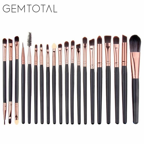 Eye Makeup Brushes Set 20-Pieces Eyeshadows Eyeliner Eyebrow Crease Concealer Lip Synthetic Hair (Rose Gold) Free Shipping