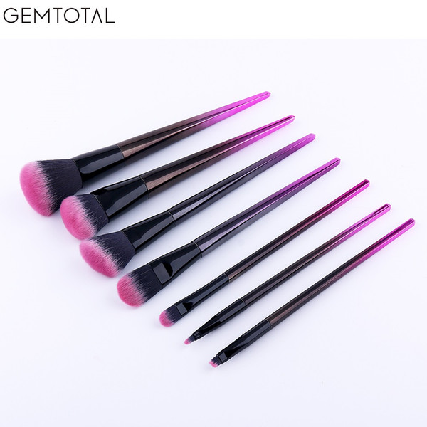 Professional 7pcs/set diamond Makeup brush kit Beauty tools Flame brush Eye shadow brush purple and black gradient Set