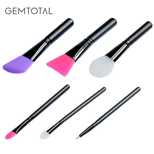 Face Mask Brush, Gemtotal Silicone Cosmetic Brush Set of 6 Face Mask Brush set and Eye makeup Brushes Free Shipping