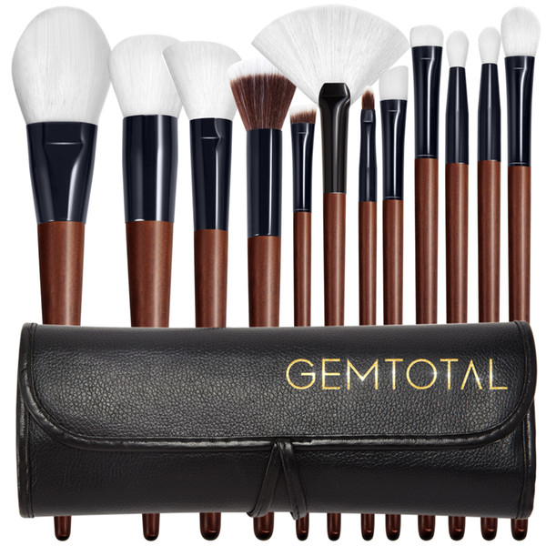 Makeup Brush 12pcs Set Face Foundation Powder Brush Professional Makeup Concealer Blush with Pu Leather Pouch US Only Free Shipping