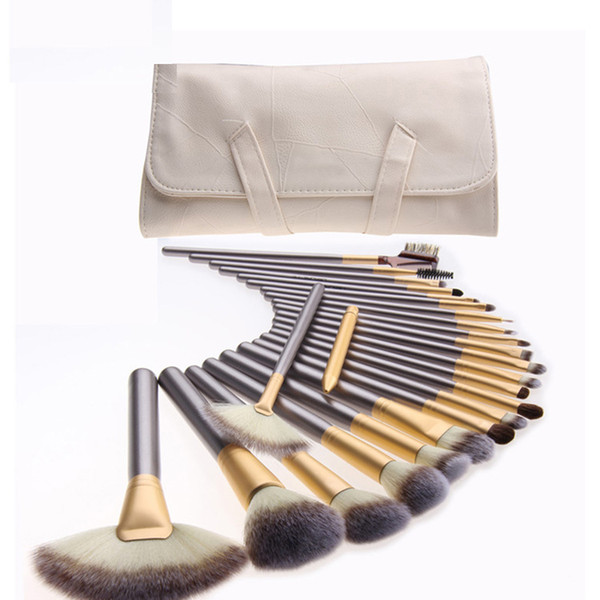 zouyesan Free Shipping 2019 12 18 24 champagne gold makeup brush Professional beauty brush set makeup brush