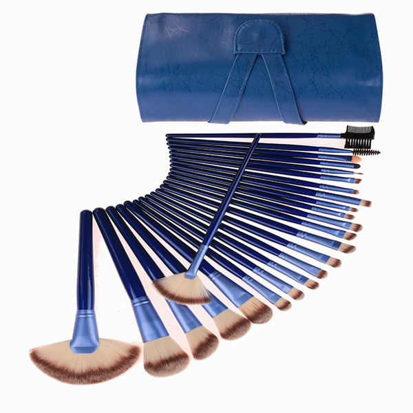 Zouyesan Free Shipping 2019 24pcs Makeup Brush Kits Blue Professional Makeup Artist Tools Health & Beauty Wholesale