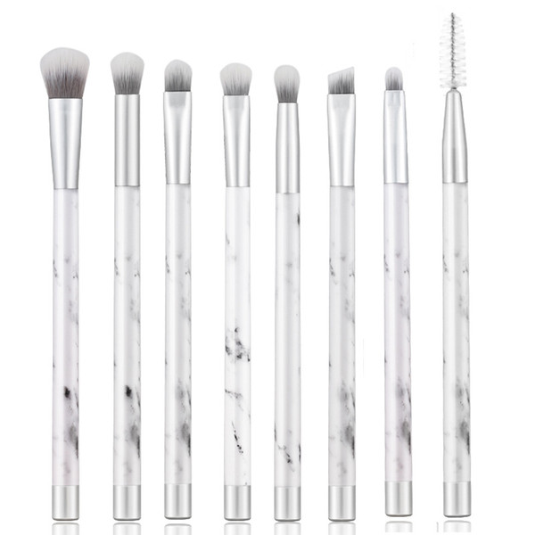 zouyesan Free Shipping 2019 8 matte silver marbled eye shadow brush plastic handle eye makeup brush eye beauty kit