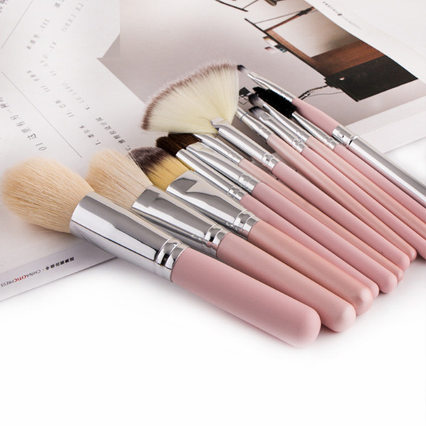 zouyesan Free Shipping 2019 12 Wool Makeup Brushes Stipe Silver Tube Animal Hair Makeup Brush Makeup Beauty Tool Set