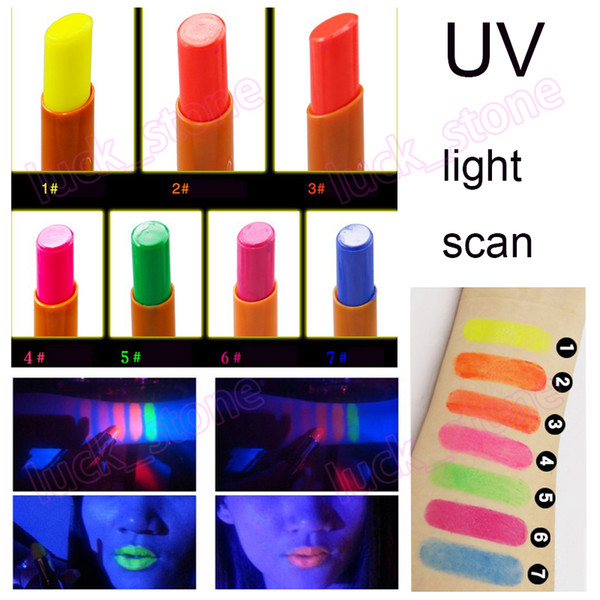 Nightclub UV light Fluorescence color lipstick no logo cosmetics Fluorescent rouge crazy color make your special at night