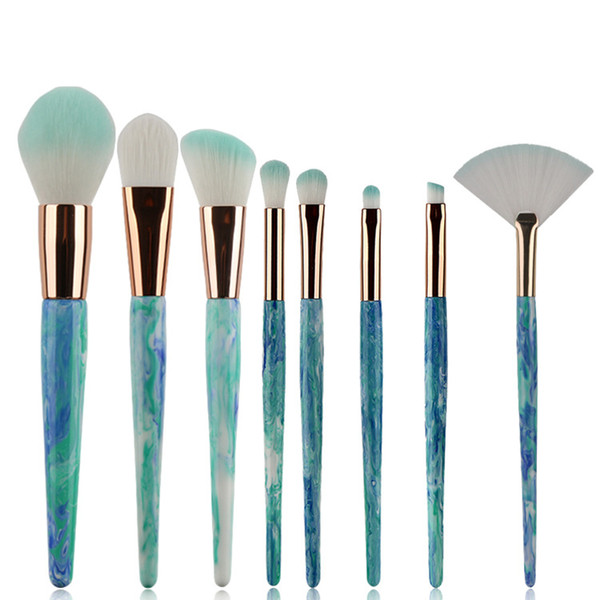 Zouyesan Free Shipping 2019 8 marble jade makeup brush set brush makeup professional beauty makeup brush for beginners beauty tools