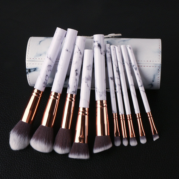 Zouyesan Free Shipping 2019 10 Marble Cylinder Brush Set Beauty Makeup Tools