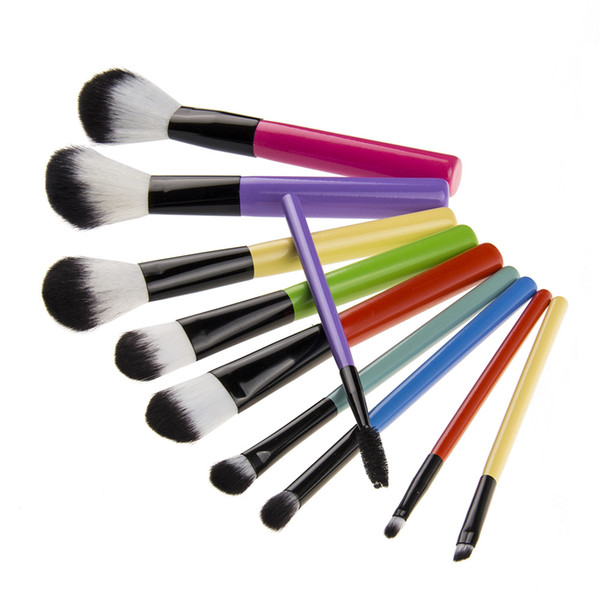 zouyesan Free Shipping 2019 10 colorful makeup brushes black and white zebra striped bucket brush beauty makeup kit