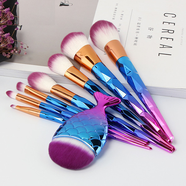 Zouyesan Free Shipping 2019 8 diamond makeup brush colorful diamond handle makeup brush beauty tool kit/accessories