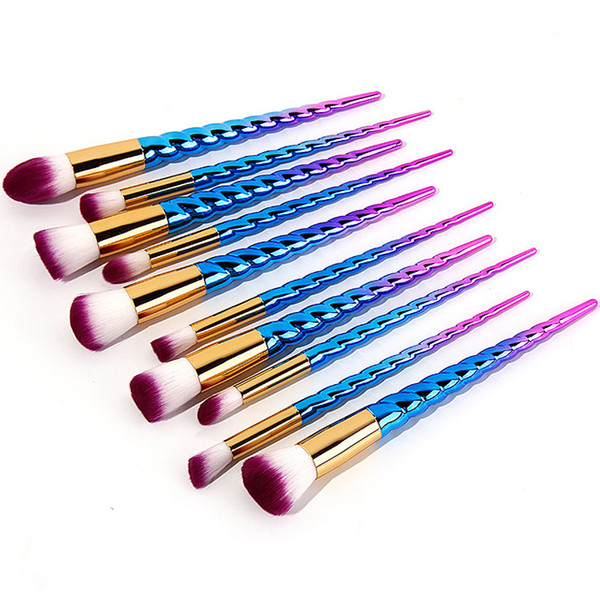 Zouyesan Free Shipping 2019 10 makeup brush gradient spiral handle makeup brush makeup beauty tool set