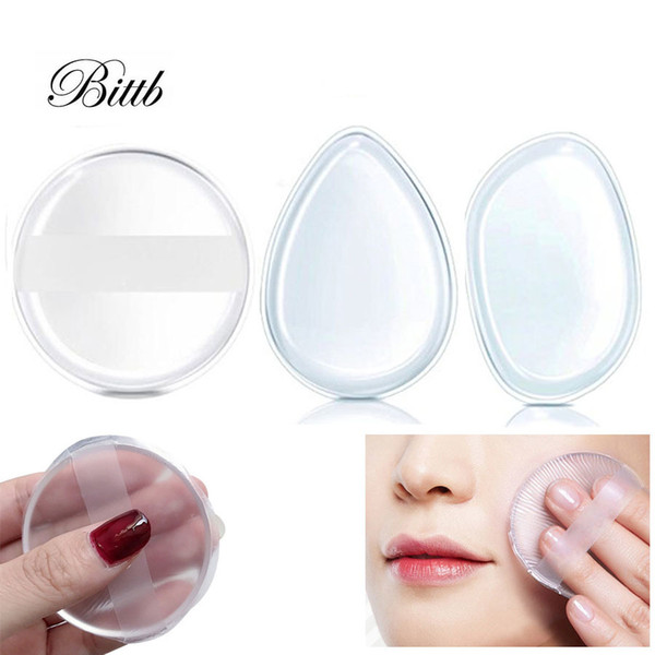 Bittb Clear Round Silicone Foundation Sponge Cosmetic Liquid BB Cream Silicone Puffs Smooth Face Beauty Makeup Tools