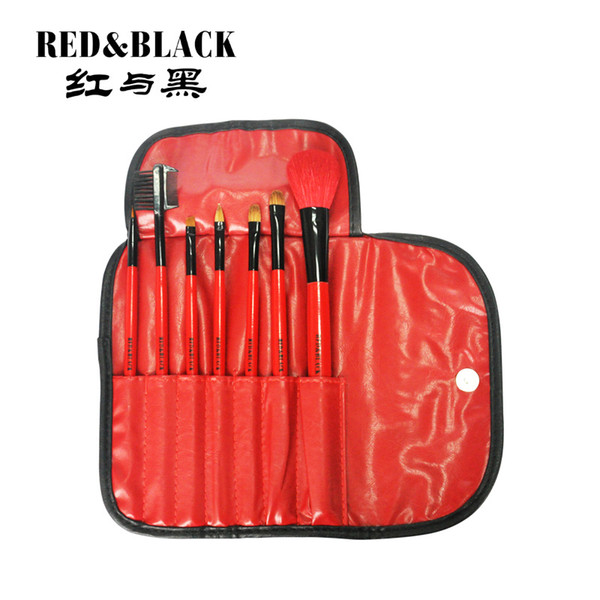 Red&Black 7brushes set red bag&handle eyeshadow blush brush eyeliner brush makeup brush set cosmetic beauty brushes