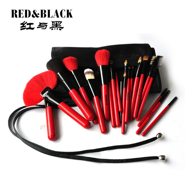 Red&Black 21Brushes set handle Professional Makeup Brushes Cosmetic Makeup tools beauty brushes eyeshadow blush eyeliner brushes