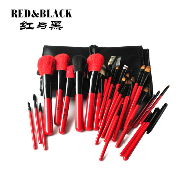 Red&Black 30 Brushes set High Quality Professional Makeup Brushes Makeup tools beauty brushes with PU brush bag