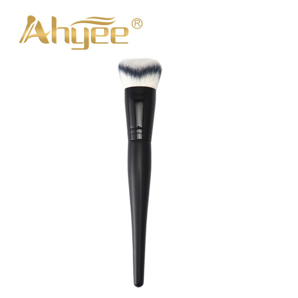 Ahyee New Professional 1Pcs Liquid Powder Double Face Foundation Brush Perfecting Brush Synthetic Hair Black Wood Handle