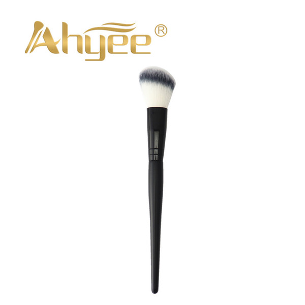 Ahyee New 1 PCS Angled Blusher Brush Black Wood Handle Synthetic Hair Black Aluminum Makeup Brush Tool