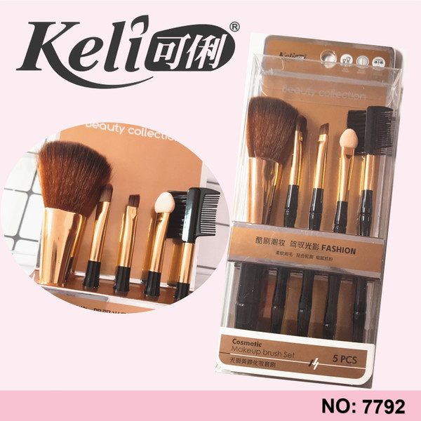 HOT New Makeup brush sets 5 Piece Brush NO.7792 Two-use eyebr Eye shadow is brushed Eyeshadows stick Urgent two brush