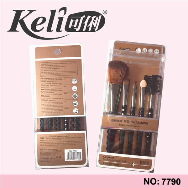 HOT New Makeup brush sets 5 Piece Brush NO.7790 Two-use eyebr Eye shadow is brushed Eyeshadows stick Urgent two brush