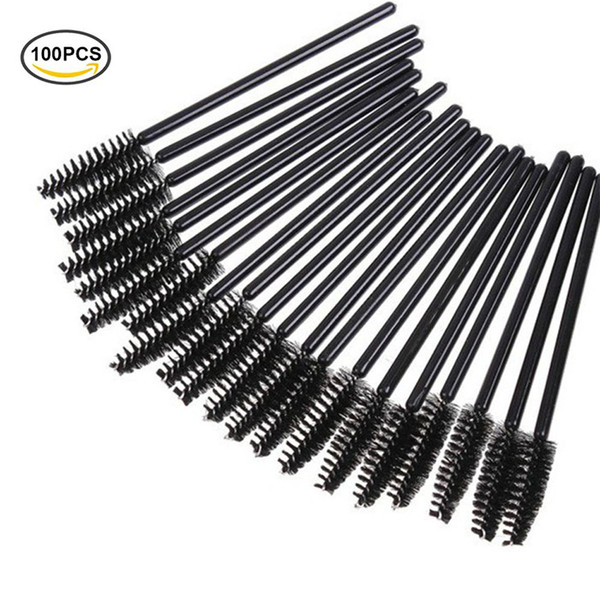 Vôsaidi Eyelash Applicator Brush 100 PCS Disposable Eyelash Mascara Brushes Wands Applicator Eyebrow Brush Eyelash Extension black