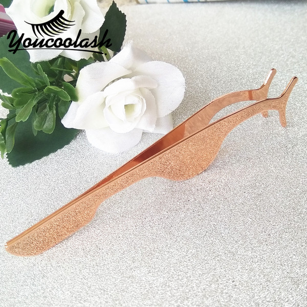 Gold Strip Lashes Tweezers Fake Eye Lash Rose Gold Tweezers Applicator Clip Makeup Tool Beauty Tweezers New Tech