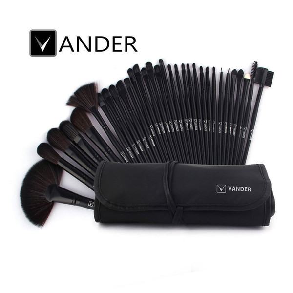 VANDER 32Pcs/set Professional Makeup Brushes Eyebrow Shadows Make Up Cosmetic Brush Set Kit Tool + Roll Up Case USA Stolck Free Drop Ship