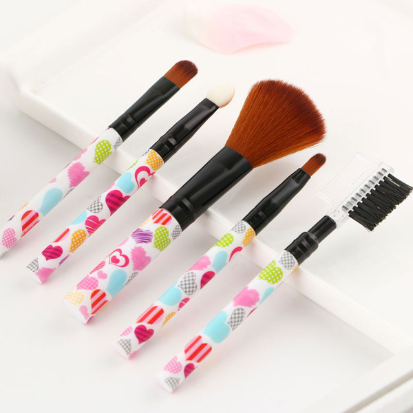 portable 5 pcs makeup brushes set face and eye cosmetics brushes nail art beauty tools kits maquiagem brochas maquillaje