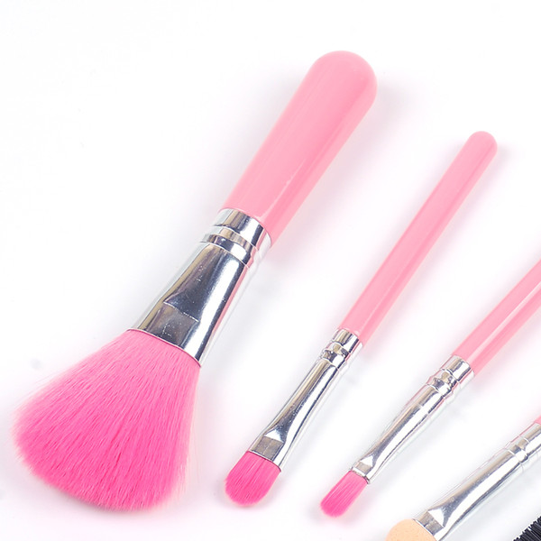 Mini 5 pcs makeup brush set kits powder blusher eyeshadow eyebrow comb eyeliner lipstick beauty tools maquiagem brochas maquillaje