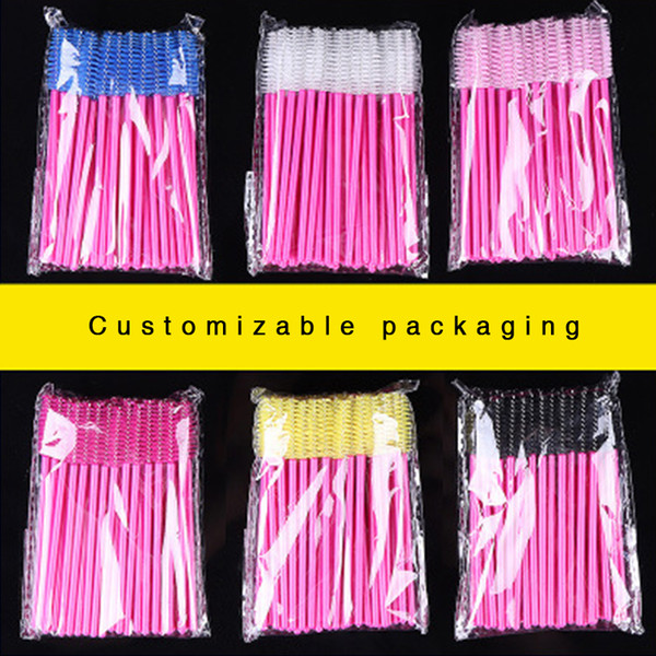 100pcs/lot Disposable Eyelash brushes Makeup Brushes Mascara wands Eye lash brow Combs Beauty makeup tools