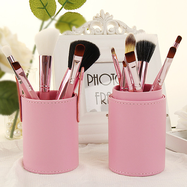 zouyesan Free Shipping 2018 12 Bottled Brush pu Cylinder Brush Animal Hair Brush Portable Pencil Pen Set