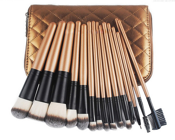 zouyesan Free Shipping 2018 15 gold zipper cover brushes