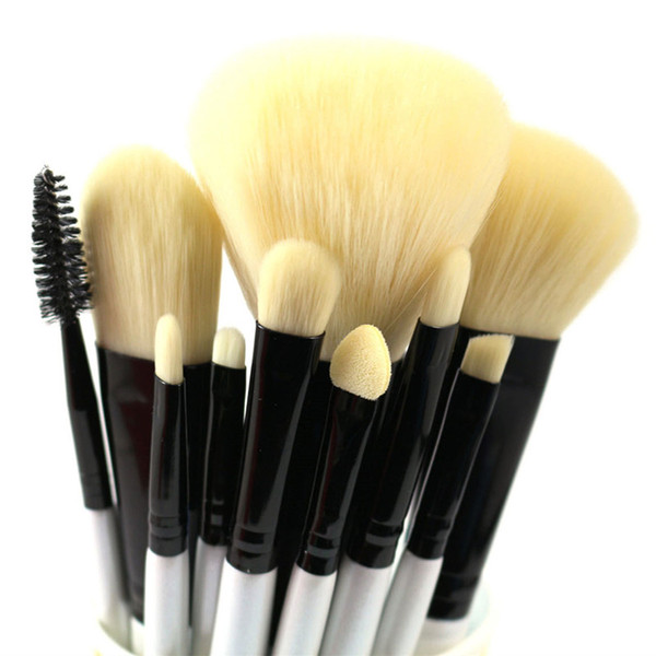 10pcs Makeup Brushes Set Soft Vegan Synthetic Powder Foundation Blush Bronzer Eyeshadow Eyeliner Eyebrow Eyelash Lipgloss Cosmetics Tools