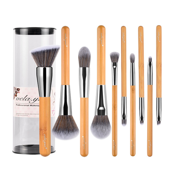 vela.yue Travel Makeup Brushes Set Premium Face Cheeks Eyes Lips Brush Collections Eco-friendly bamboo Beauty Tools with Case