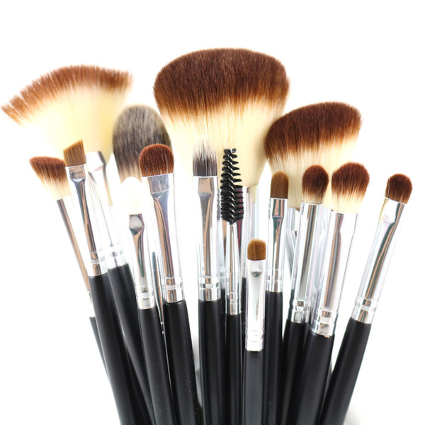 Professional Makeup Brushes Set 15pcs Face Cheeks Eyes Lips Cosmetics Beauty Tools Kit Highlight Contour Blending Eyeshadow Fan Brush