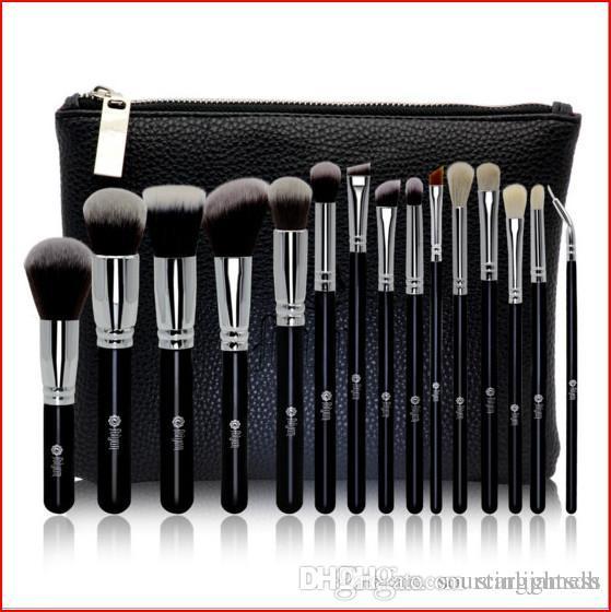 Makeup Brush Set Premium Natural Goat Hair Synthetic Cosmetic Professional Kabuki Makeup Foundation Blush Eyeshadow Brushes Kit 15pcs bea105