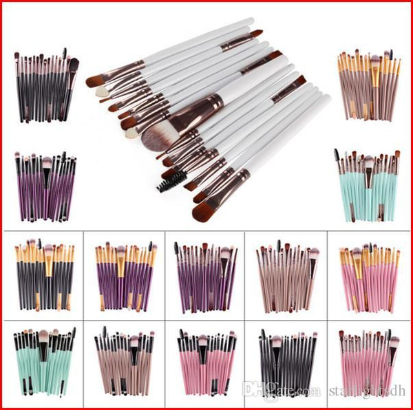 Makeup Brushes 15pcs Premium Brush Set Synthetic Kabuki Cosmetics Foundation Blending Blush Eyeliner Face Powder Brush Kit bea102