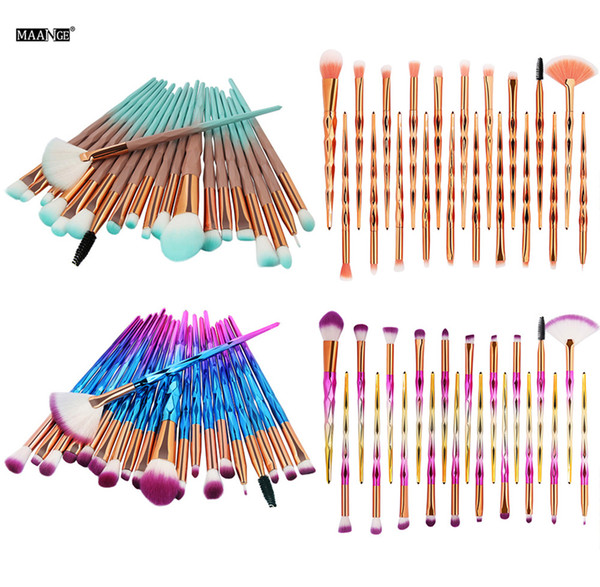 20Pcs Diamond Makeup Brushes Set Fan Powder Foundation Blush Eye Shadow Lip Cosmetic Beautiful Make Up Brush Tool