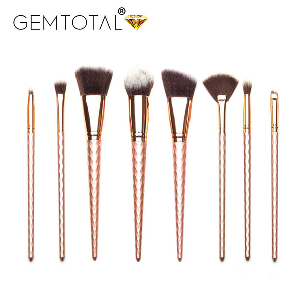 8pcs Rose gold Makeup Brushes Set Powder Foundation Buffing Eye shadow liner brow Lip Blush makeup brushes tools