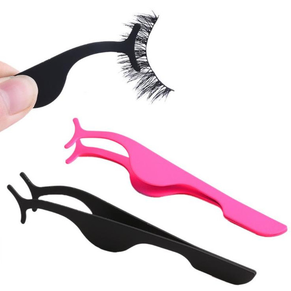 Stainless Steel Eyelash Curler Extension Applicator Remover Clip Eyebrow Eye Lashes Tweezers Nipper Tool Pink Black