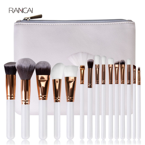 15pcs Makeup Brushes Set Powder Foundation Blusher Eyebrow Eyeashadow Brush Complete Kit Cosmetics with Leather Case