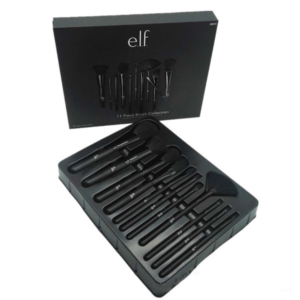 11pcs/set ELF Makeup Brush Set Face Cream Power Foundation Brushes Multipurpose Beauty Cosmetic Tool Black Brushes Set fast shipping