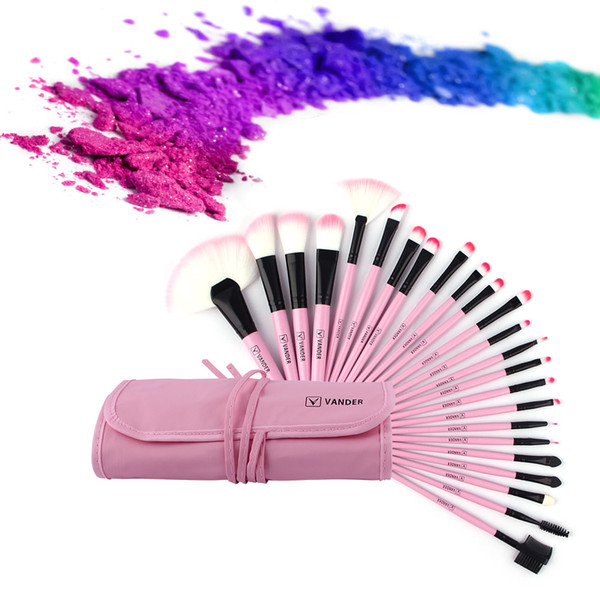 NEW 24Pcs Makeup Brushes Set Pink Beauty Stylish Cosmetics Eyebrow Shadow Powder Pincel Make Up Maquiagem Tools + Pouch Bag