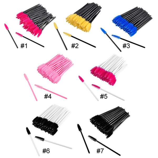 Eyelash Eye Lash Makeup Brush Mini Mascara Wands Applicator Disposable Extension Tool 7 Colors Hot Sale 0605086